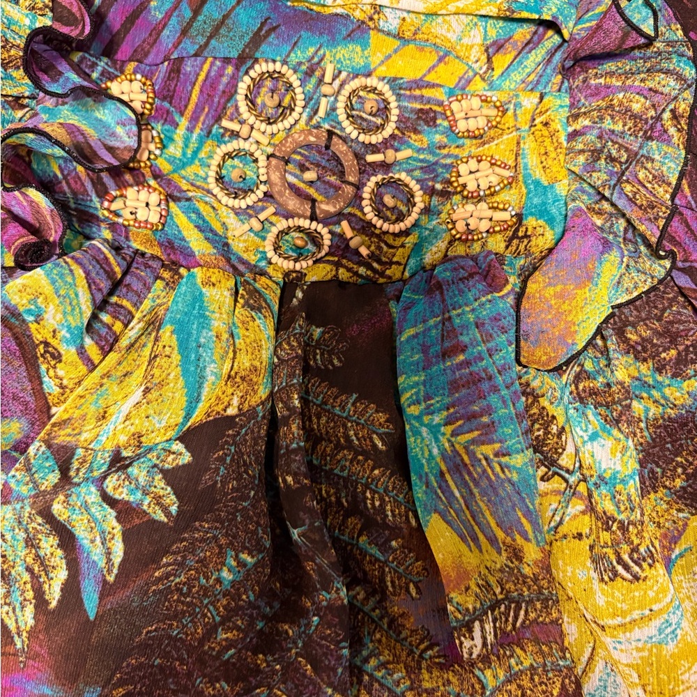 XOXO Multicolor Leaf Print Dress - Picture 2 of 9